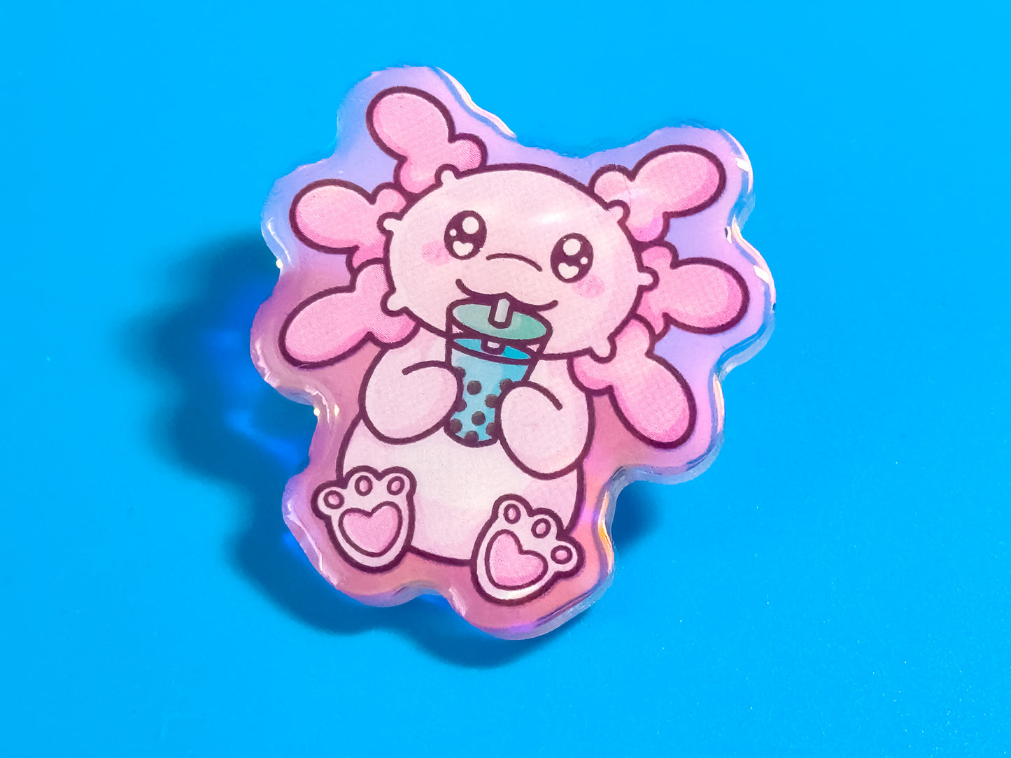 Bubble Tea Axolotl Pin