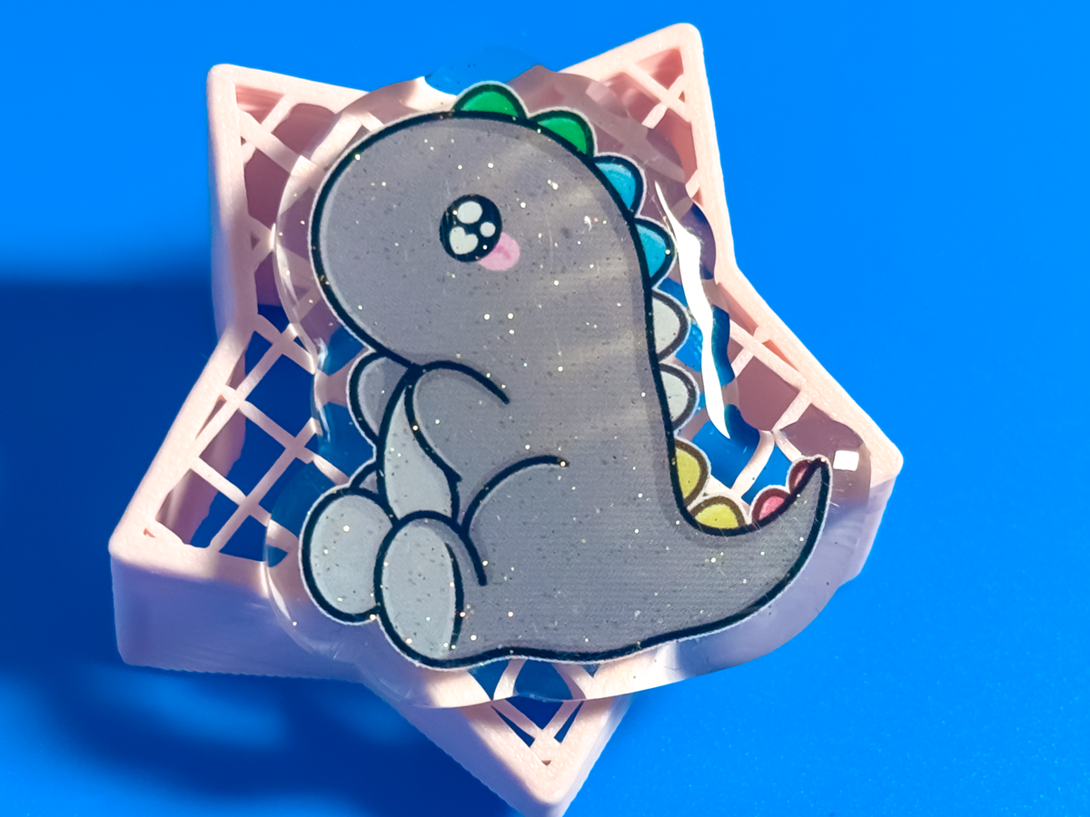 Disability Pride Dino Acrylic Pin