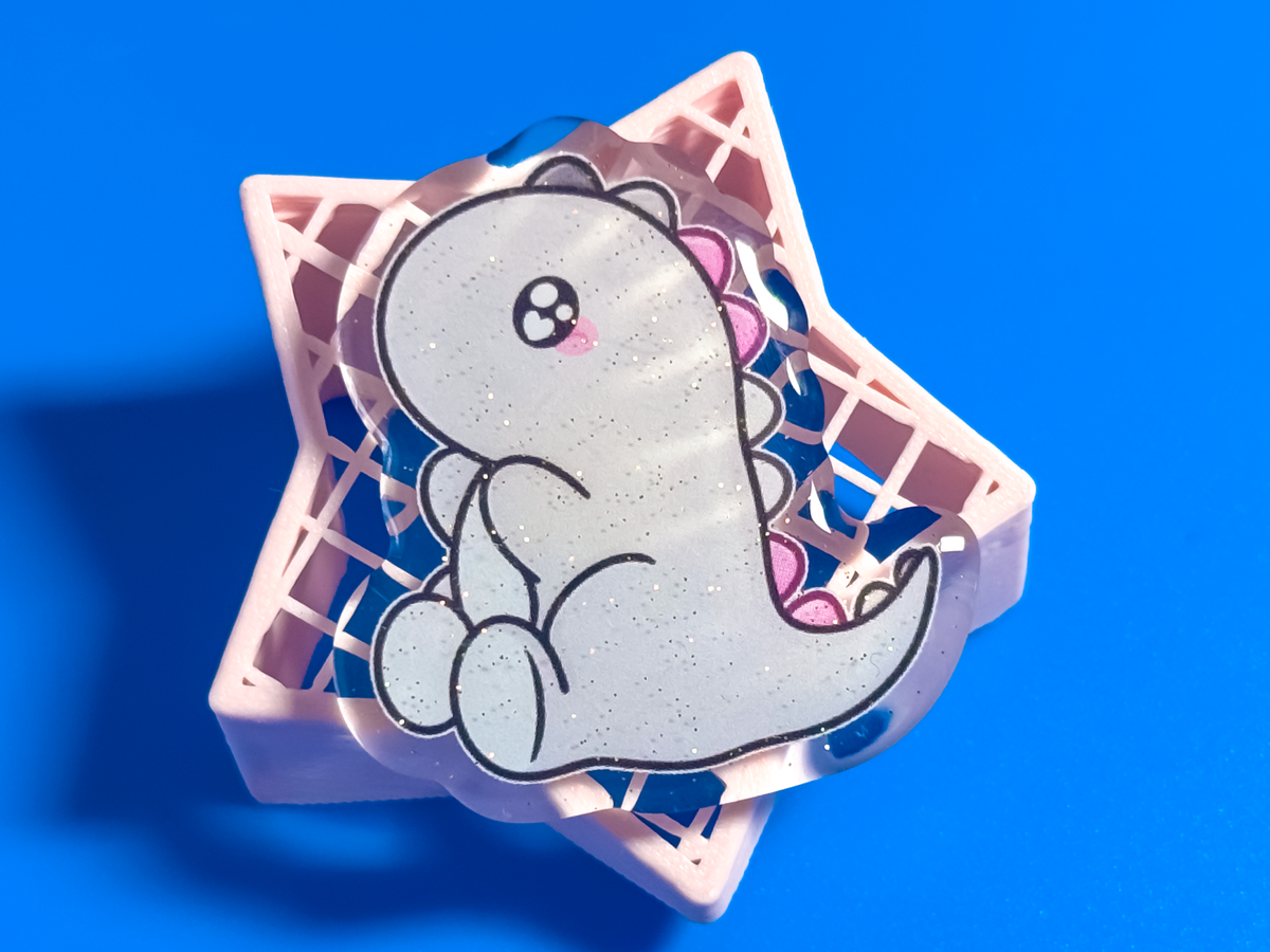 Demigirl Pride Dino Acrylic Pin