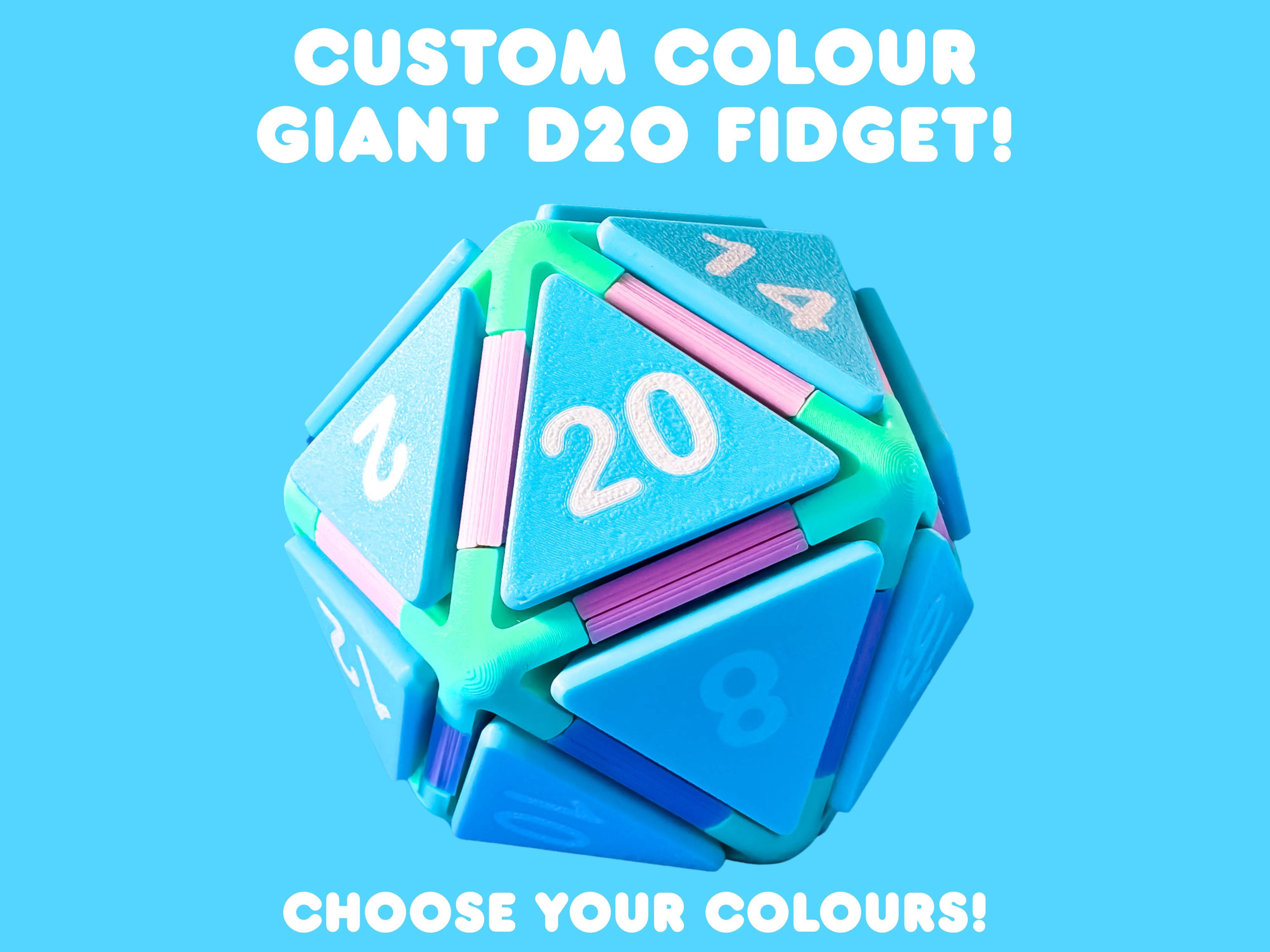 Custom Giant D20 Dice Button Fidget Clicker – Fizzy Fuzzies
