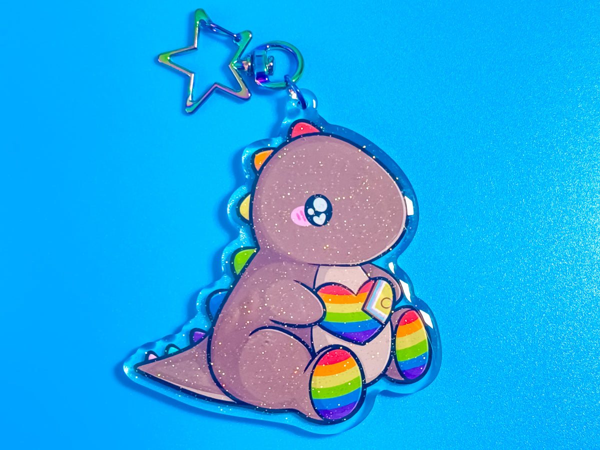 Inclusive Pride Dino Keyring