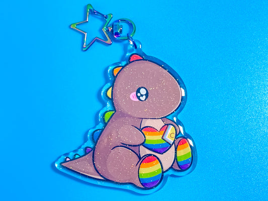 Inclusive Pride Dino Keyring