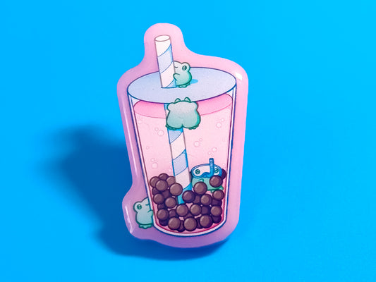 Boba Tea Frog Pin
