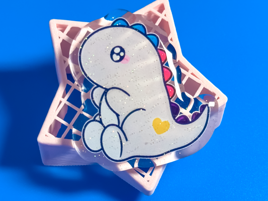 Polyamorous Pride Dino Acrylic Pin