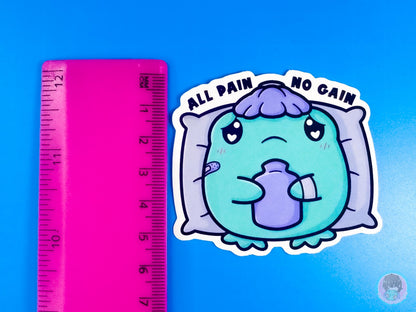 All Pain No Gain Frog sticker