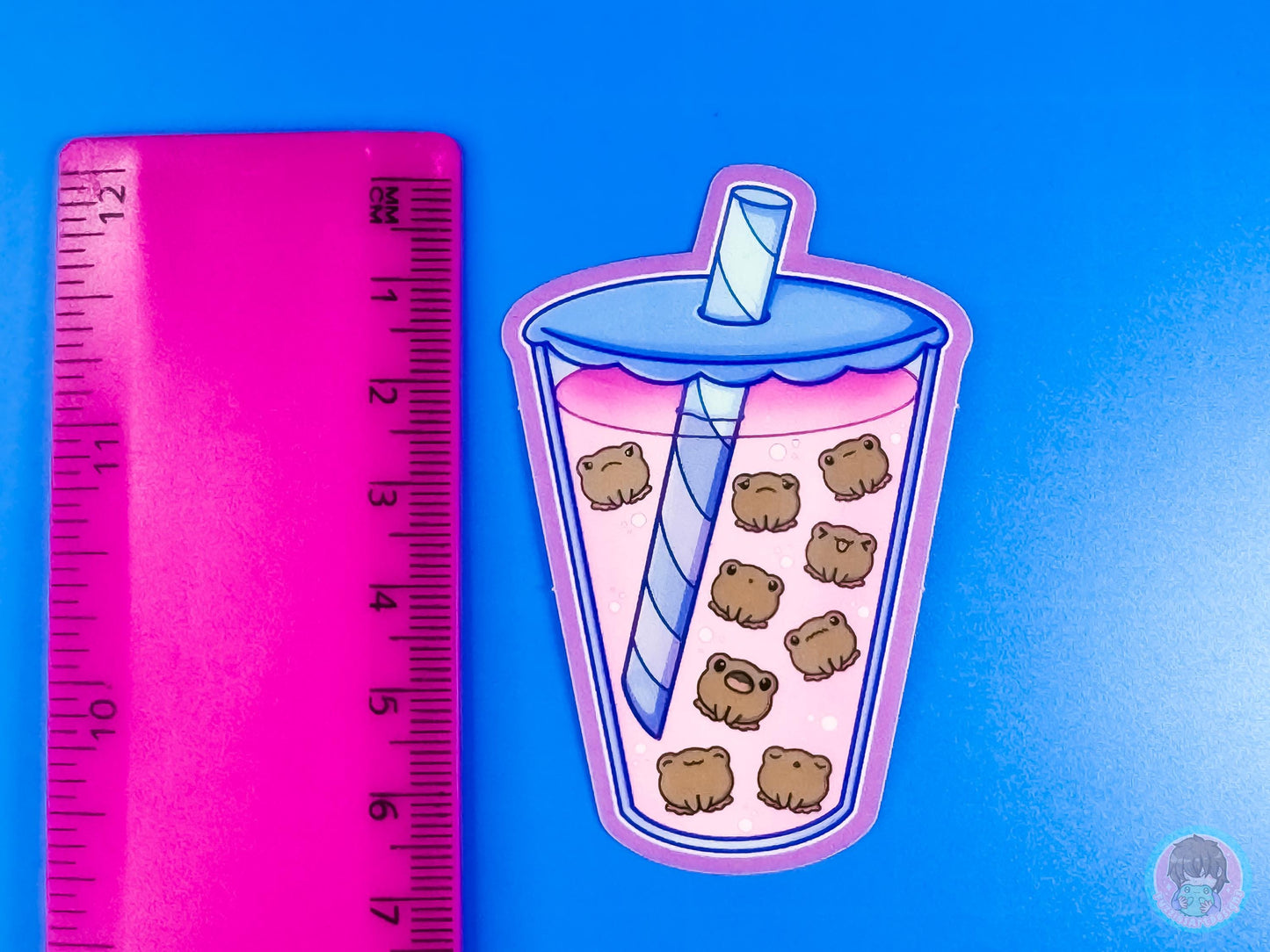 Bubble Tea Emotions Frog Sticker