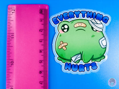 Everything Hurts Frog sticker