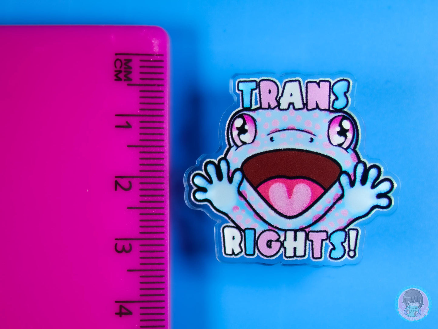 Trans Rights Gecko Acrylic Pin