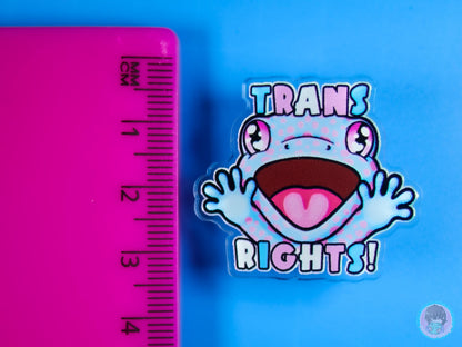 Trans Rights Gecko Acrylic Pin