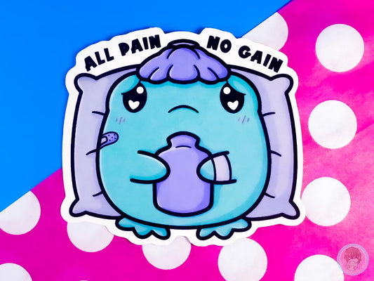 All Pain No Gain Frog sticker