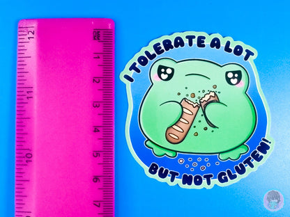 I Tolerate A Lot But Not Gluten Funny Frog Sticker