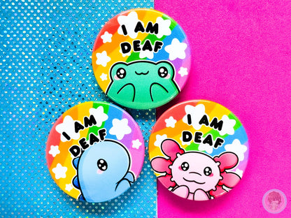 Deaf Pin Button Badge