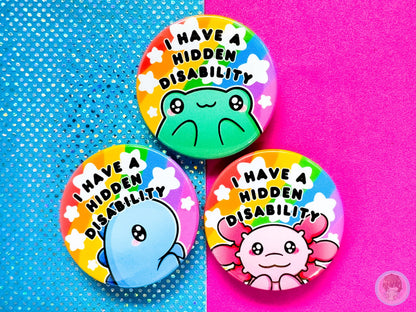Hidden Disability Pin Button Badge