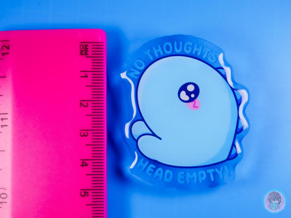 No Thoughts Head empty Dinosaur Acrylic Pin
