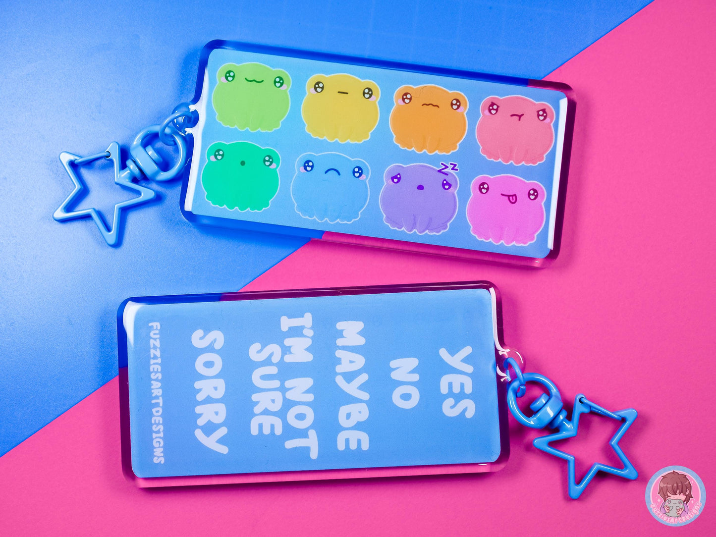 Frog Emotion Communication Keyring